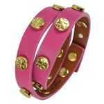 Tory Burch Double Wrap Magenta Stud Bracelet Photo 0