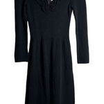 St. John Vintage ‎ Saks Fifth Avenue Black Cable Knit Midi Dress XXS Long Sleeve Photo 0