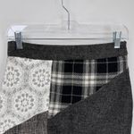 Desigual  Mixed Media Grunge Mini Skirt Womens 36 Black Gray Wool Blend Lined Photo 1