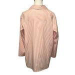 Lafayette 148 Cotton Striped Pullover Blouse Orange Sherbet/White Stripe Size M Size M Photo 3