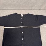 Vintage Karen Shaw Women's Delicate Black Cotton Cardigan Sweater Size L Size L Photo 5