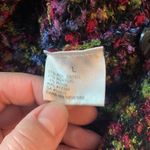 Northern Isles womens large multicolor sweater puffy cute unigue rainbow cardiga Blue Photo 5