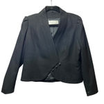 Vintage 80s European Connection Wool Blend Shawl Collar Cropped Blazer L Black‎ Black Size undefined Photo 0