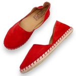 Miz Mooz Cherry Red Suede Leather Espadrille Flat Shoes EU 39 US Size 8.5-9 Photo 0