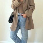 Salvatore Ferragamo COPY - Vintage Tan 3-Button Blazer Bell Sleeve Sz 10 Photo 2