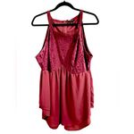Torrid  Women's Burgundy Lace Peplum Sleeveless Blouse Photo 2