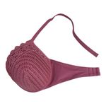 Shade & Shore Women Dusty Pink Crochet Halter Underwire Padded Bikini Top 36DD Photo 6
