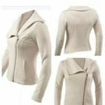 CAbi  Oatmeal Quilted Asymmetrical Zip Moto Jacket Photo 4
