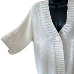 Lucy & Laurel  Ivory Single Button Short Sleeve Cardigan Photo 3