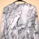 Calvin Klein Women’s Skakeskin Print Deep V-Neck Button-Up Long Sleeve Shirt Photo 8