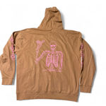 Brown Skeleton Graphic Hoodie with Pink Print – XL Photo 1