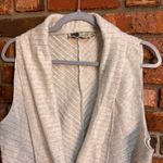 Habitat  womens open front fleece lagenlook minimalist cozy cardigan vest cream M Photo 2