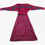 Vintage 80s Halston III Silk Floral Plaid Dress Red Pink Teal Belted Midi Size 4 Photo 14