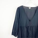 J.Crew Beachwear Button Front Bathing Suit Cover Up L Black Photo 3