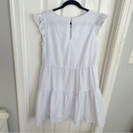 Chetta B  Babydoll White Dress Flutter Sleeve Photo 3