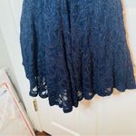 B Darlin  Sparkly Fit and Flare Lace Cocktail Dress Halter Neck Navy Blue 7/8 Photo 4