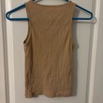 One Step Up  Tan Ribbed V-Neck Tank Top, Sz S Photo 1