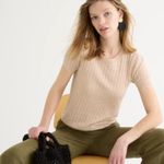 J.Crew NWT  Silk and Cashmere Lightweight Short Sleeve Top Heather Sandy Beach XS Photo 2