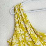 Free People Carmen one shoulder yellow tropical cropped tie blouse top size S Photo 3