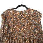 Ba&sh Sandra Ruffled Georgette Mini Dress In Brown Carbone Sz Medium Photo 3