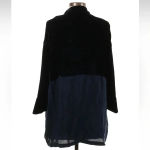 Anthropologie Tina & Jo Navy Blue Timeless Velvet Silk Cardigan Sweater Size S Photo 4