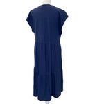 Cut Loose Linen Blend Tiered Short Sleeve Dress Lagenlook Blue size Medium Photo 6