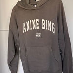 ANINE BING  Sport Harvey Hoodie dusty olive distressed pullover Photo 0
