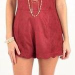 Maroon Suede Romper Red Size M Photo 0