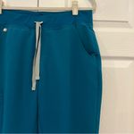 FIGS  High Waisted Zamora Jogger Scrub Pants Caribbean Blue Womens Medium Photo 2