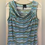 Saint Tropez West Cowl Neck Top Size Medium Geometric Pattern Career Top Photo 2