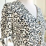 Topshop Leopard Spot Button Down Peplum Top Photo 3
