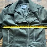 BB Dakota by Steve Madden Womens Green Faux Suede Moto Jacket Fall Casual Sz Lg Photo 3