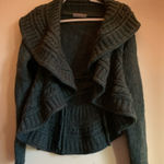 Elegant Dark Green Cardigan Made in Italy Size Large Womens Wool Sweater Photo 0