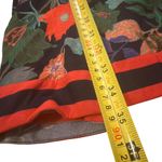 Celina Moon Floral Print Wrap Dress Red Trim Long Sleeve Casual Size M Black Size M Photo 5