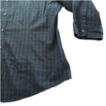 LL Bean Plaid Wrinkle Free Pinpoint Oxford 3/4‎ Sleeve Button Up Shirt LARGE Photo 3