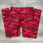Athleta  Elation Train‎ High Rise Red Shimmer Camo 7/8 Leggings Size SP Photo 3