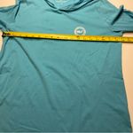 Vineyard Vines  Womens Aqua Blue Sz M Hooded Logo Shirt Pullover Hoodie Photo 4