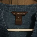 Bit & Bridle  Womens Sz XL 1/2 Button Front 3/4 Sleeve‎ Denim Tunic Top Photo 2