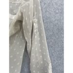 EXPRESS  Women's button Down Shirt Polka Dot Roll Tab Sleeve Size Small Sheer Photo 3