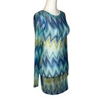 Missoni Long Sleeve Dress in Blue & Green 36 Womens Cover Up Tunic Top Photo 4