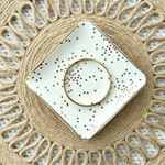 Monet Vintage Gold Metal Diagonal Lines Etched Bangle Large Slim Thin Photo 2