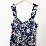 Lulus [] Positively Adorable Navy Scarf Print Satin Tiered Bustier Romper NWT XL Photo 3