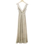 Lulus  All that Shimmers is Gold Light Gold Maxi Plunging Neck Dress Size XS Photo 1