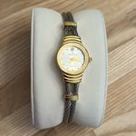 Anne Klein  Ladies Watch Diamond Stainless Two Tone Bracelet Sparkle Gold Dial Photo 2