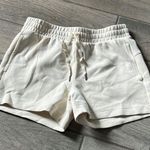 Cream Athletic Shorts with Drawstring Waist Size M Photo 0