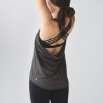Lululemon  Wild Tank Size 8 Heathered Black Strappy Back Sports Bra Photo 2