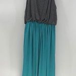 Loft sleeveless dress teal grey minimalist lightweight whimsical casual Photo 0