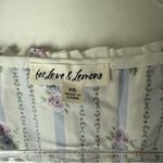 For Love & Lemons Dahlia White Blue Purple Stripe Floral Tie Front Crop Top XS Photo 8