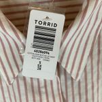 Torrid NWT  Women's 5X Dusty Rose Striped Cotton Crop Button Down Shirt Top‎ Photo 5