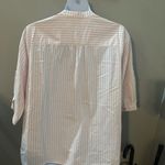 Quacker Factory  1X Embroidered Rhinestone Quarter Length Pink Striped Floral Photo 4